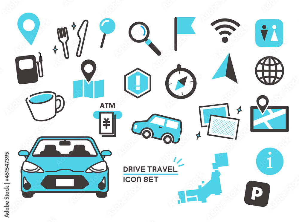 ドライブアイコンのベクターイラスト素材 車 旅行 素材 Vector De Stock Adobe Stock ドライブアイコンのベクターイラスト素材 車 旅行 素材 Vector De Stock Adobe Stock