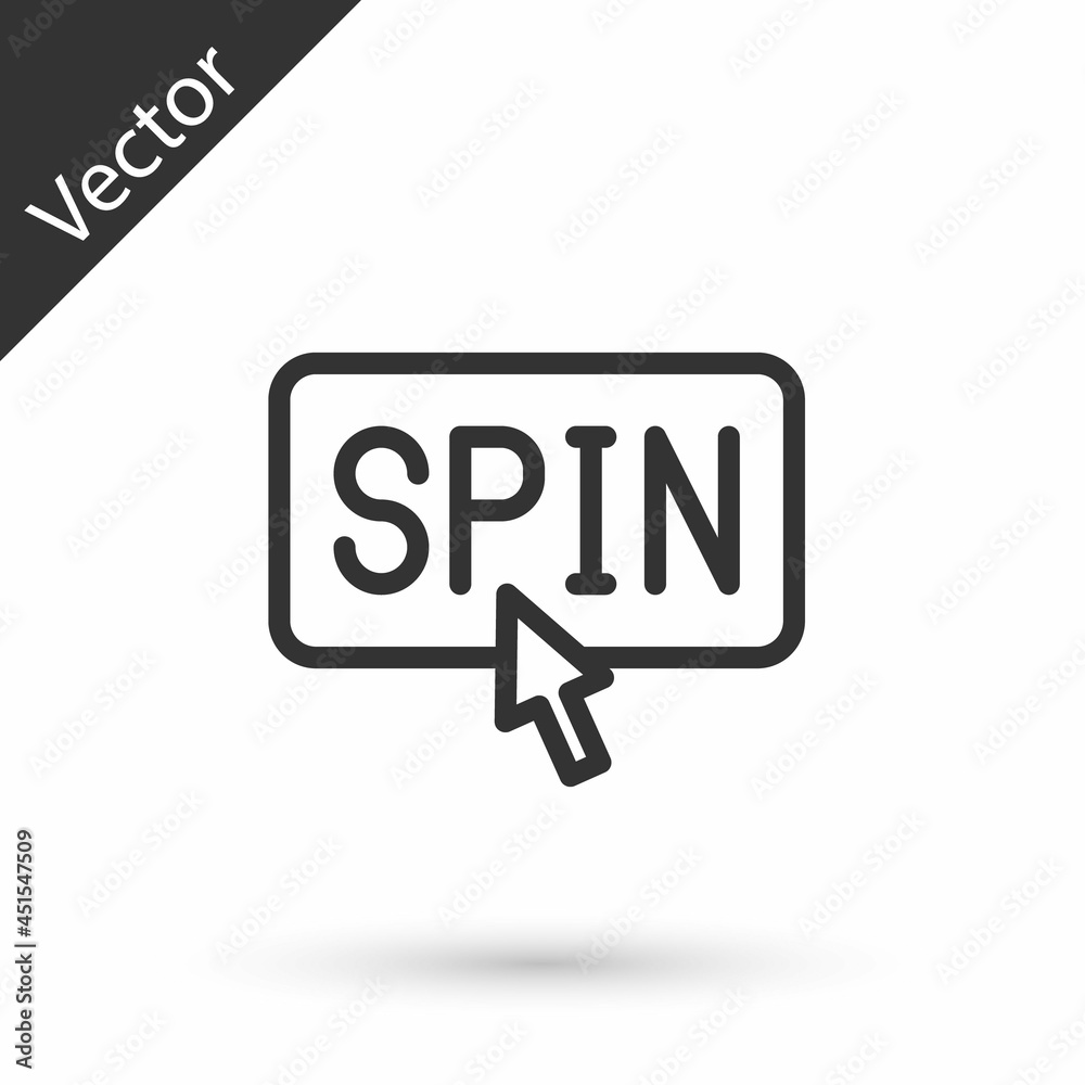 Grey line Slot machine spin button icon isolated on white background. Vector Grey line Slot machine spin button icon isolated on white background. Vector