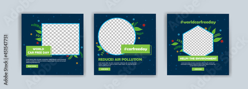 Social media post template for world car free day