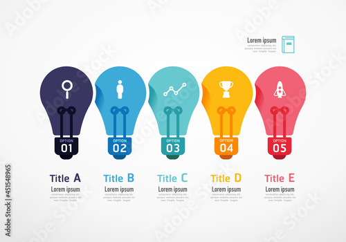 light bulb resources infographic. education concept. Vector illustration.