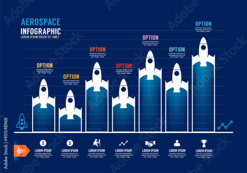 Aerospace Business resources infographic. Graph diagram icon transport. concept.  Business airlines Vector illustration.
