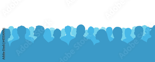 Fotografie, Obraz Silhouetted crowd ( audience, fans ) vector illustration