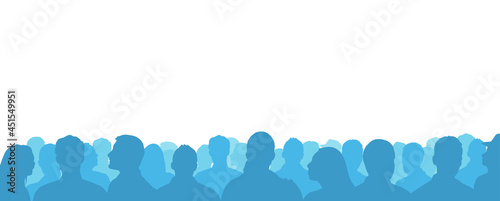  Silhouetted crowd ( audience, fans ) vector illustration