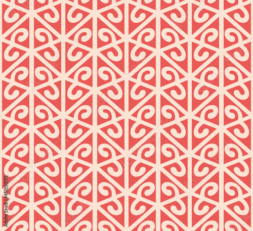 Japanese Curl Line Triangle Vector Seamless Pattern