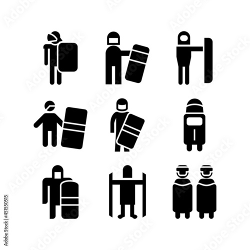 riot police icon or logo isolated sign symbol vector illustration - high quality black style vector icons
