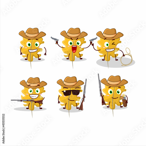 Cool cowboy oak yellow leaf angel cartoon character with a cute hat