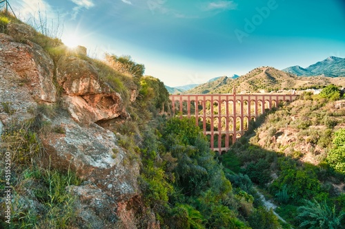 Aqueduct on Costa del Sol. Nerja. Spain photo