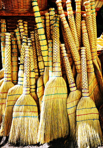 A few brooms at the village market
