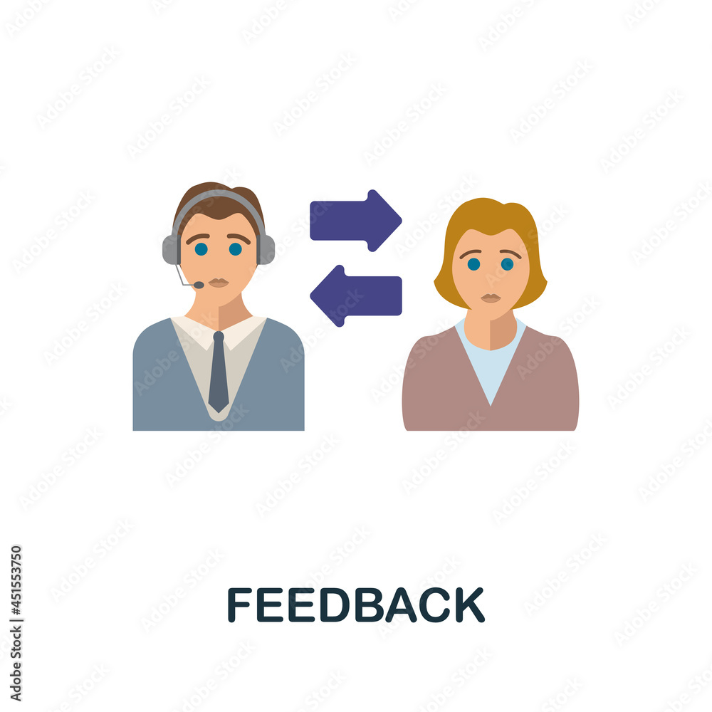 Feedback flat icon. Colored sign from customer service collection. Creative Feedback icon illustration for web design, infographics and more Feedback flat icon. Colored sign from customer service collection. Creative Feedback icon illustration for web design, infographics and more