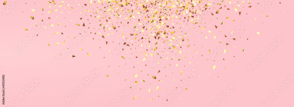 Golden Glitter Abstract Panoramic Pink