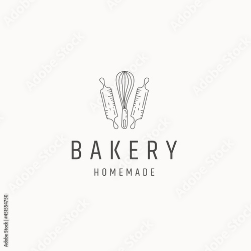 Bakery logo icon design template flat vector