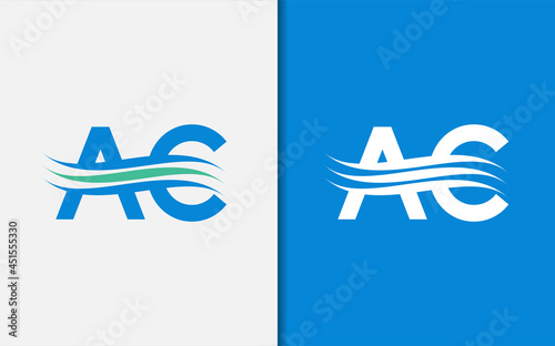 Letter A and C Combination as Air Conditioning Logo Design. Monogram Vector Logo Design.