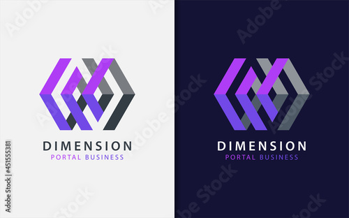 Modern Futuristic Portal Dimension Logo Design.