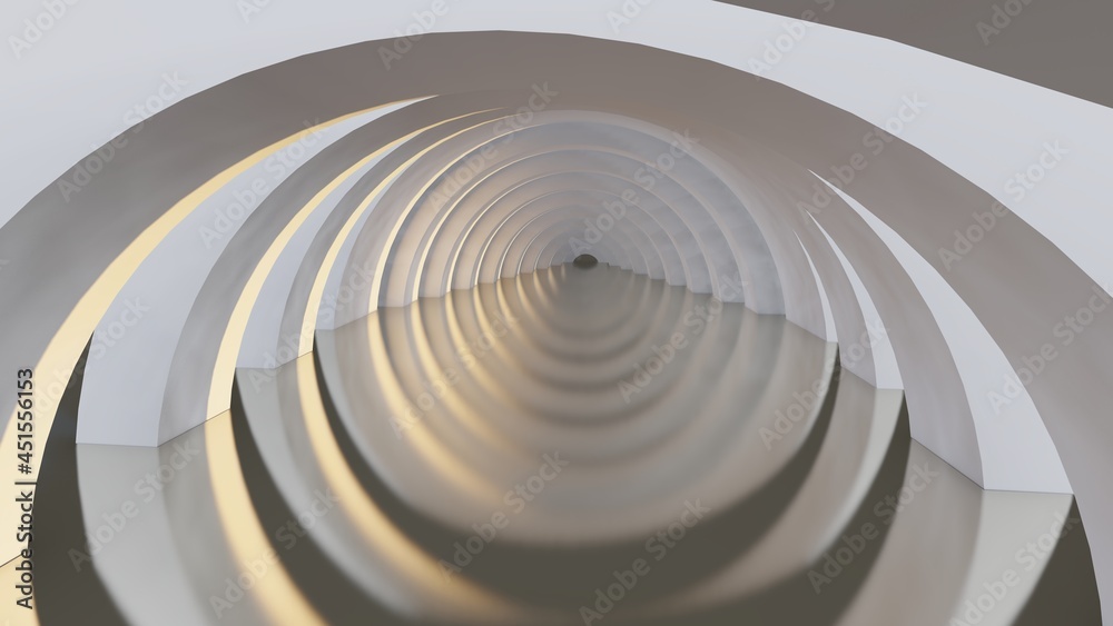 Fototapeta premium Abstract architecture background gray arched interior 3d render