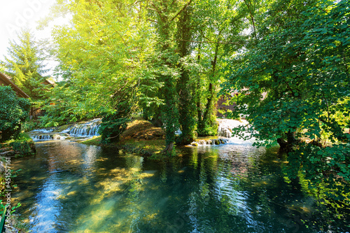 waterfall on Korana river.  Slunj. Croatia. photo