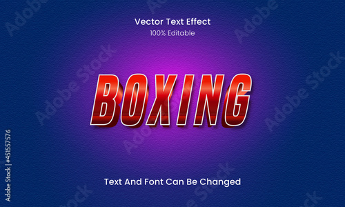 Boxing 3d text red gradien style editable text effect