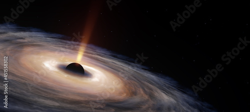 Schilderij op canvas black hole galaxy