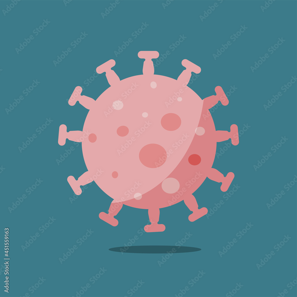 virus coronavirus icon. flat cartoon pink idea, web design. vector illustration