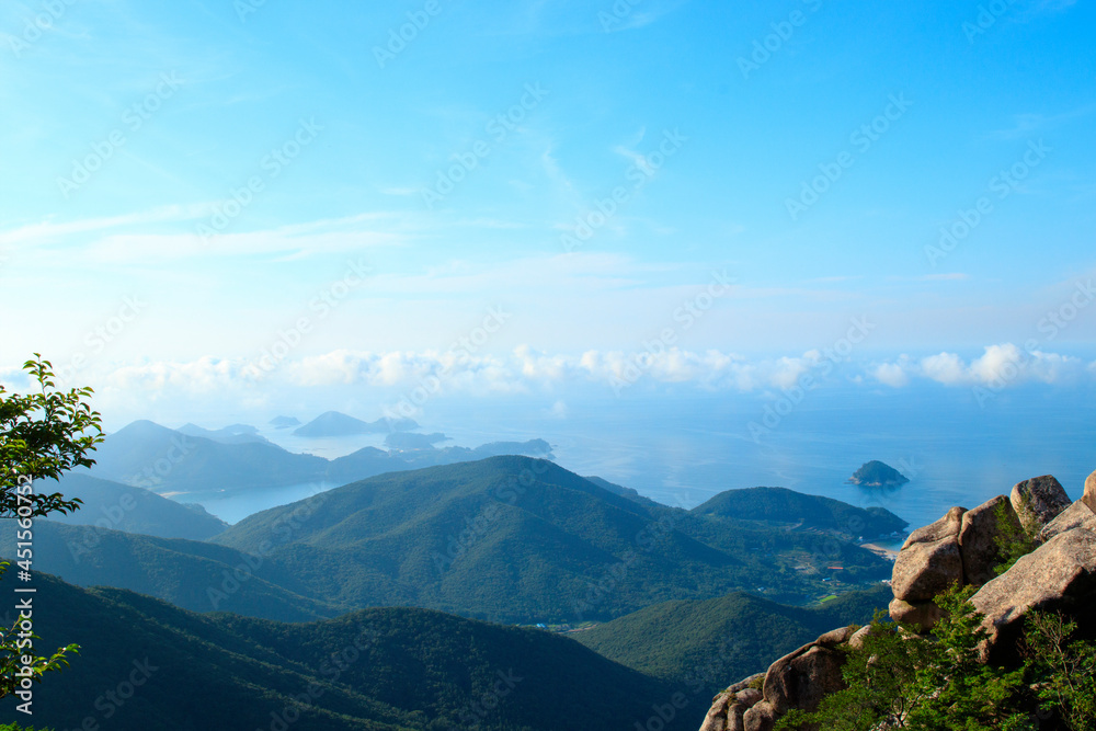 South Sea overlooking Geumsan, Gyeongsangnam-do, Korea.