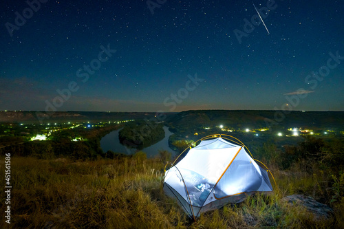 tent in the night camping
