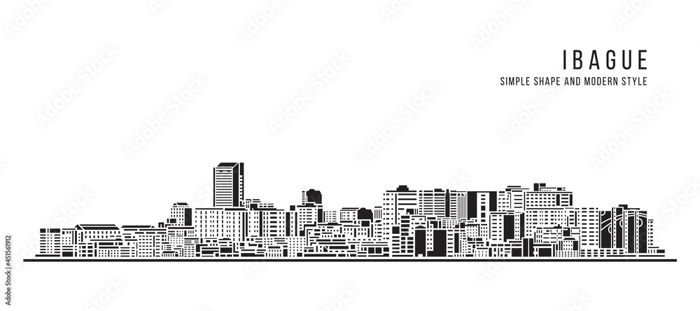 Cityscape Building Abstract Simple shape and modern style art Vector design - Ibague