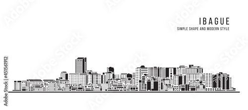 Cityscape Building Abstract Simple shape and modern style art Vector design - Ibague