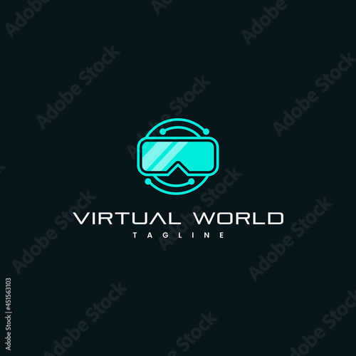 Virtual World logo design, Virtual Realty Technology for Simulation Video Games  logo design inspiration