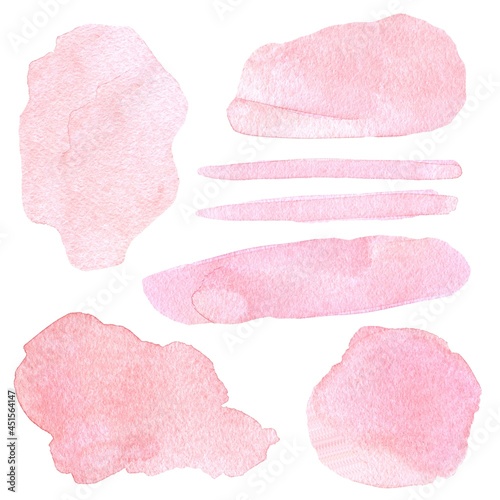Watercolor Abstract pink spots. Hand painted illustration, isolated. Graphic resource for logo, invitations, business cards, website design