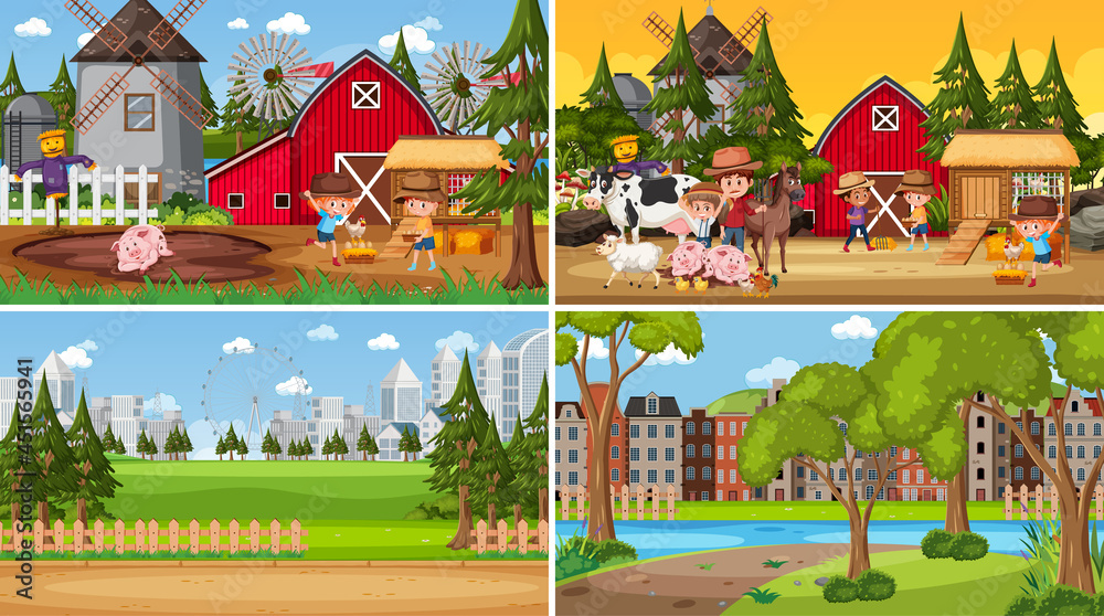 Different background scenes of nature in set Different background scenes of nature in set