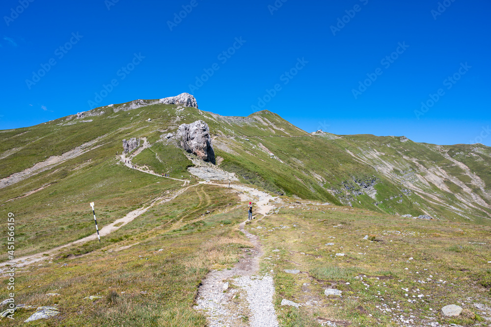 Hiking trail up to Omu peak in the Romanian Carpathians
