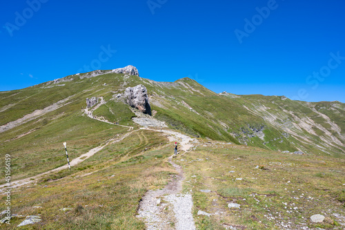Hiking trail up to Omu peak in the Romanian Carpathians photo
