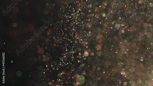 The magic fall of shimmering particles. slow motion
