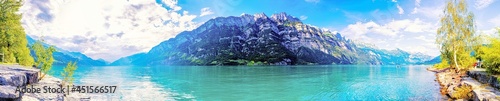 Fototapeta Naklejka Na Ścianę i Meble -  Walensee in der Ostschweiz im Sommer