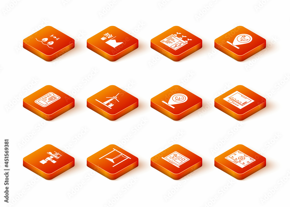 Set Automatic irrigation sprinklers, Smart control farming system, Wind turbine, technology, Location and tree, and Incubator for eggs icon. Vector Set Automatic irrigation sprinklers, Smart control farming system, Wind turbine, technology, Location and tree, and Incubator for eggs icon. Vector
