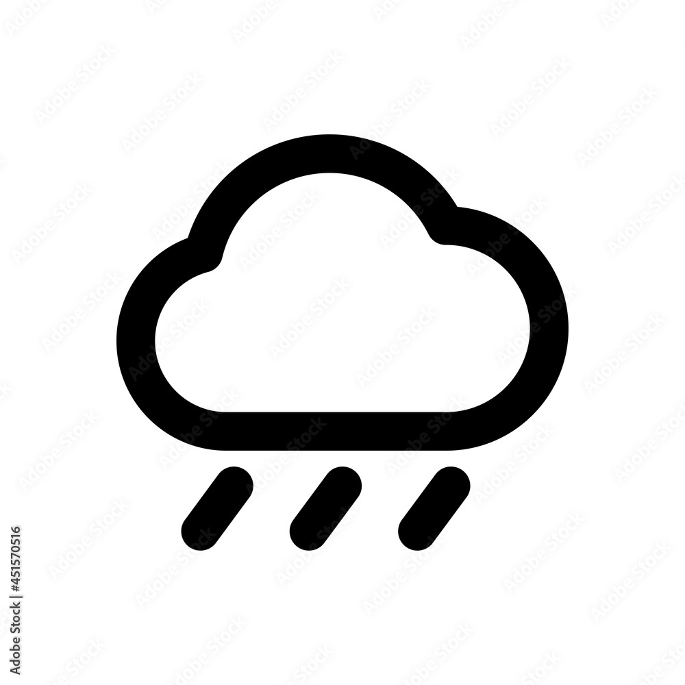 Rainy weather. Rain symbol. Vector icon illustration isolated on white background Rainy weather. Rain symbol. Vector icon illustration isolated on white background