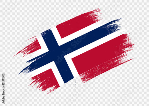 Norway flag with brush paint textured isolated  on png or transparent background,Symbol of Norway,template for banner,promote, design,vector,top gold medal winner sport country