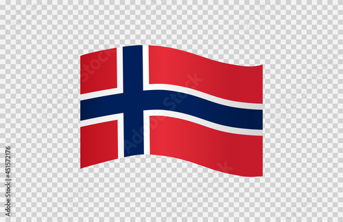 Waving flag of Norway isolated  on png or transparent  background,Symbol of Norway,template for banner,card,advertising ,promote, vector illustration top gold medal sport winner country