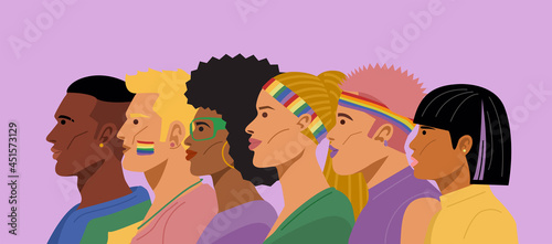 Portrait of Young LGBTQ People. Vector Illustration