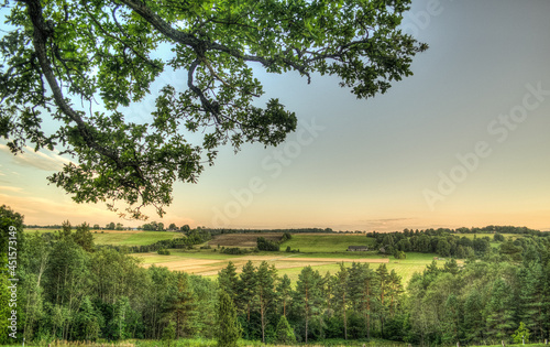 Nature view photographed from the hill  Latvia.