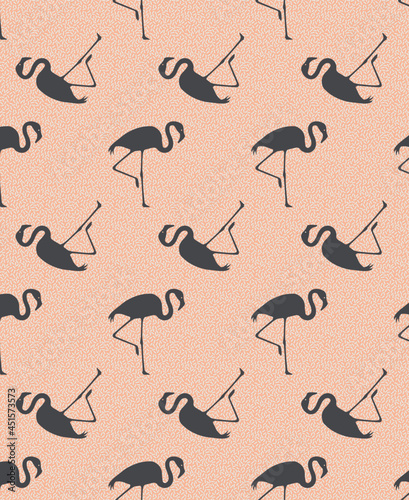 flamingo, Jungle, tropical, forest, paradise, botanical, seamless pattern	
