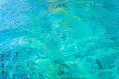 Transparent seawater.