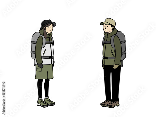 登山の服装　男女
