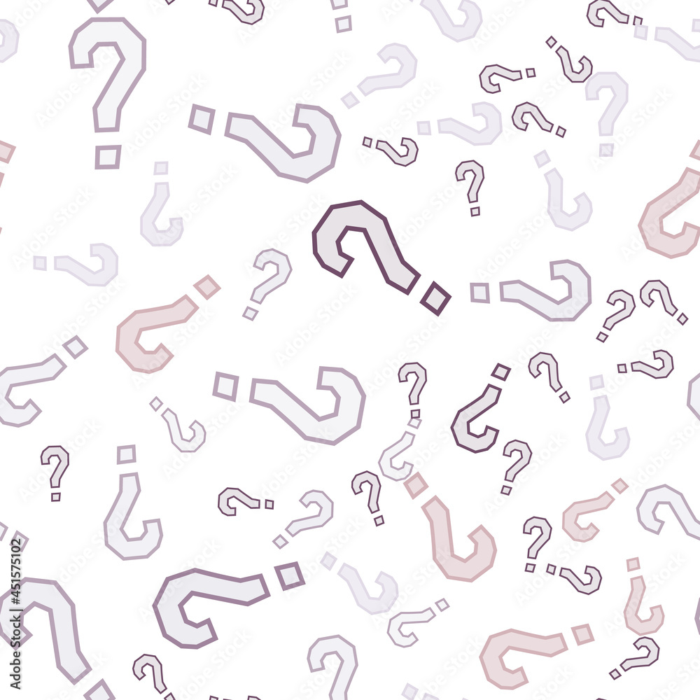 Quiz seamless pattern. Question marks, doubt, faq