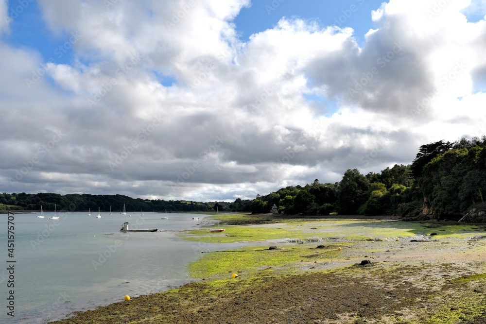Beautiful view on the Jaudy river outfall in Brittany France Beautiful view on the Jaudy river outfall in Brittany France