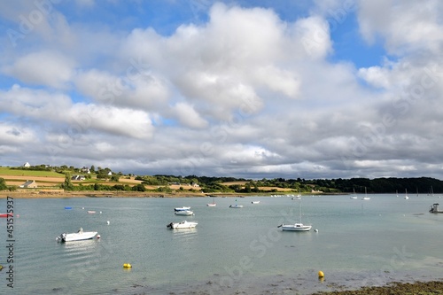Beautiful view on the Jaudy river outfall in Brittany France