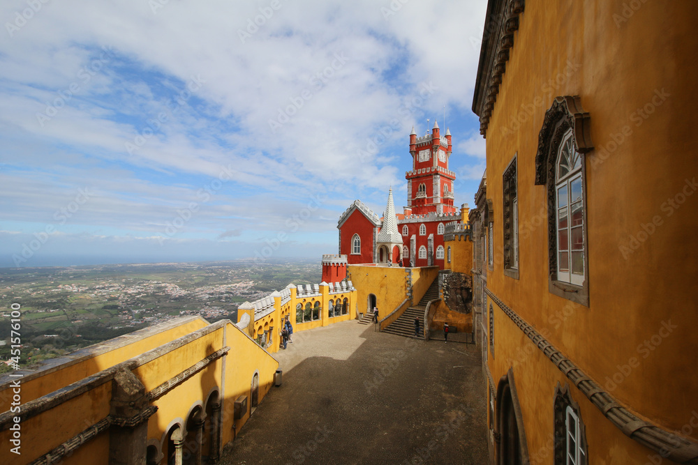 Sintra, Portugal - March 23, 2017: Palacio da Pena - Sintra, Lisboa, Portugal, Europe Sintra, Portugal - March 23, 2017: Palacio da Pena - Sintra, Lisboa, Portugal, Europe