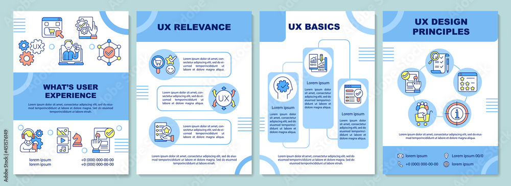 User experience brochure template. UX relevance. Design principles ...
