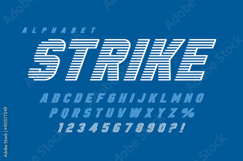 Dynamic display letters design, alphabet, numbers set.