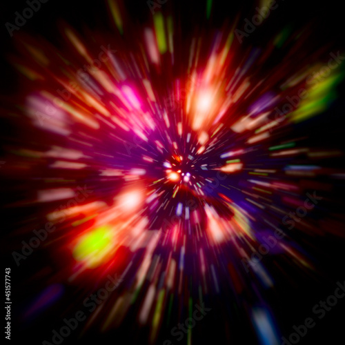 Big splash in universe. Space background. Colorful lights.The elements of this image furnished by NASA.