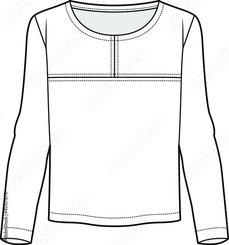long sleeve paneled t shirt template